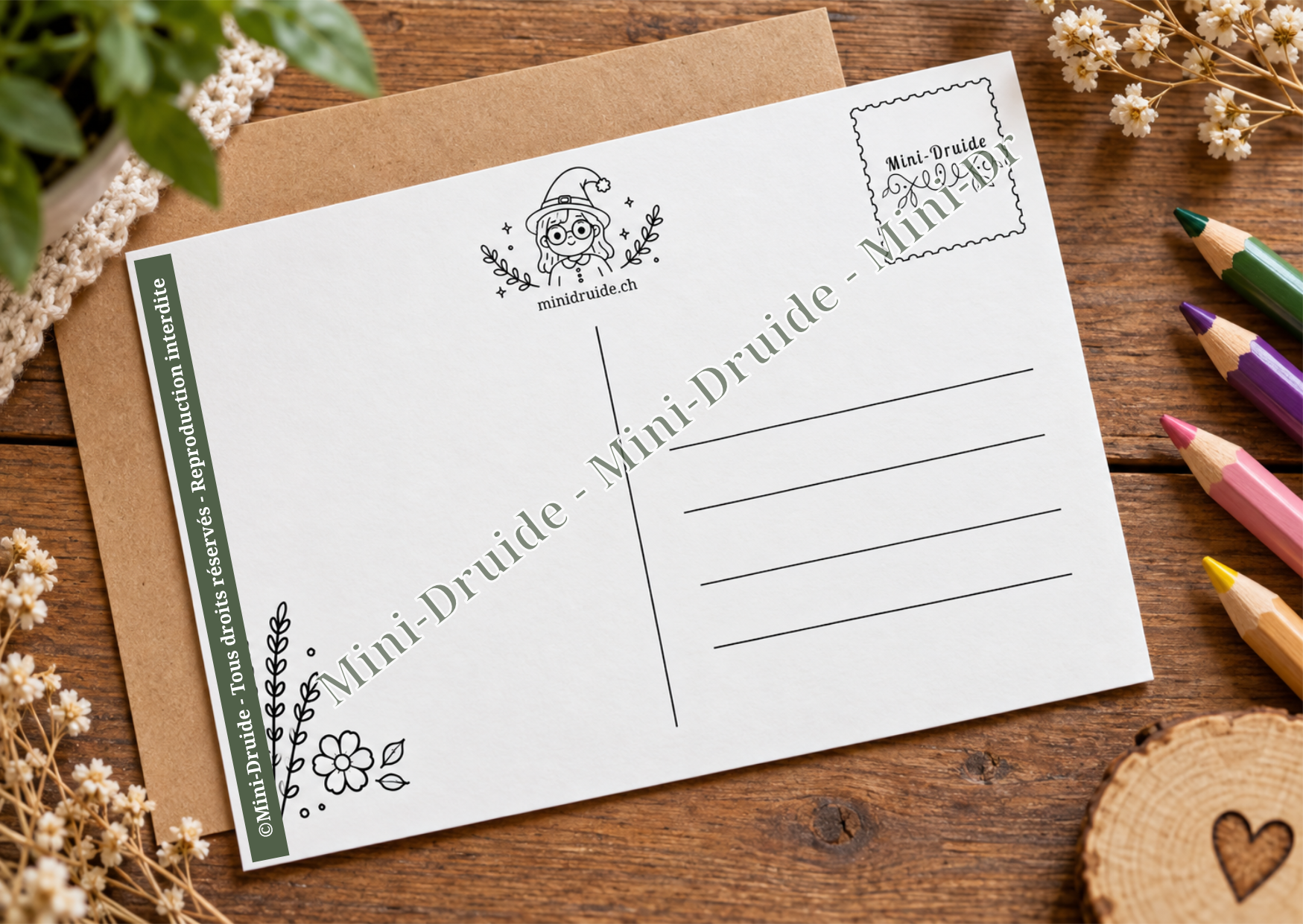 Carte postale à colorier - Mini-Druide et l'alambic enchanté – Image 2